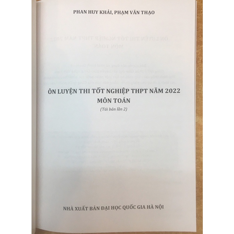 Sách - Ôn Luyện Thi Tốt Nghiệp THPT Năm 2022 Môn Toán
