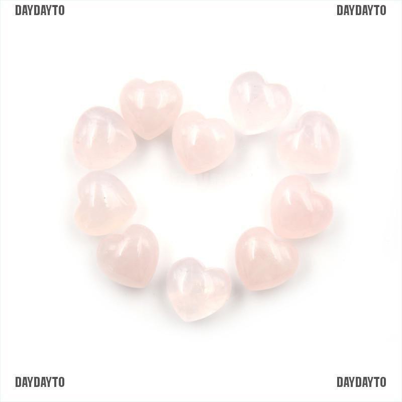 1 X Đá Thạch Anh Tự Nhiên Hình Trái Tim Màu Hồng