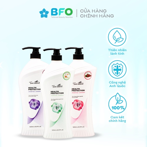 Sữa tắm hoa cúc Tami Natural dưỡng ẩm và trắng da cho gia đình dung tích 1200ml