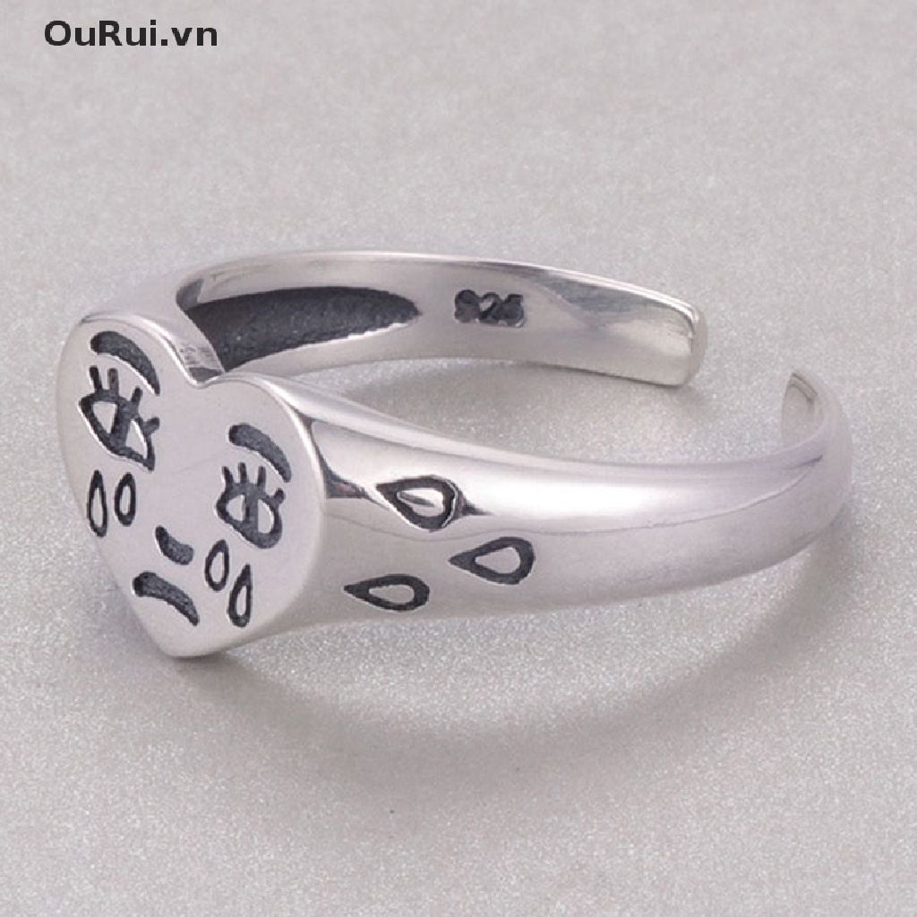 {Fashion} Nhẫn Thời Trang Trung Tính Retro Sáng Tạo Hình Mặt Khóc