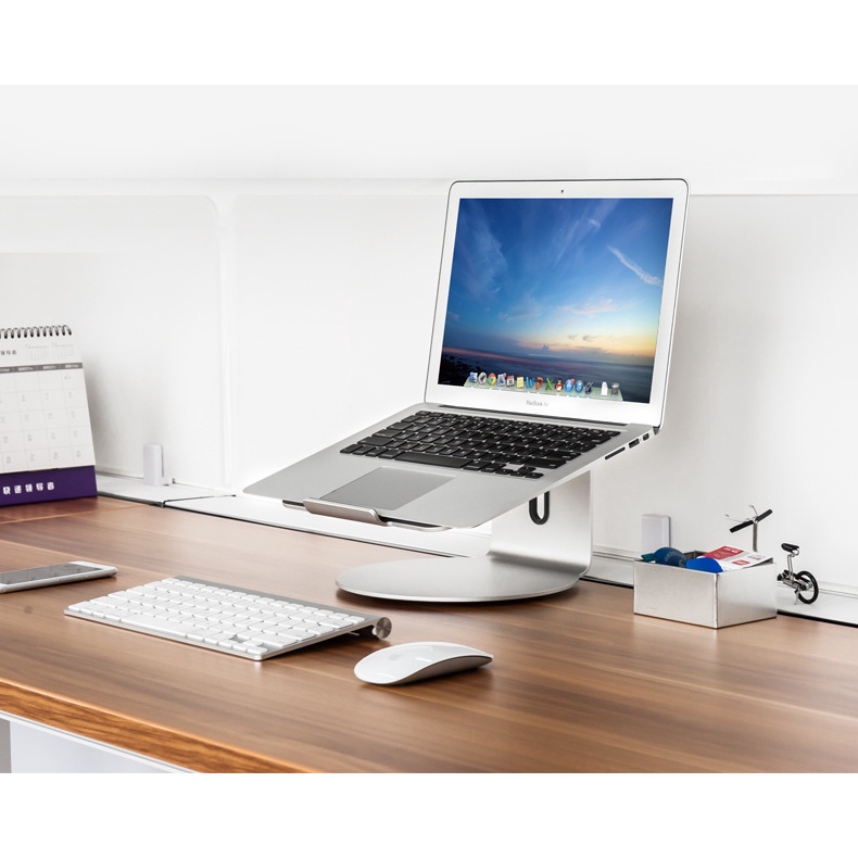 Digimix - Stand Laptop A360 nâng đỡ kê tản nhiệt Macbook, máy tính xách tay cao cấp, chân đế xoay 360 độ dày dặn.