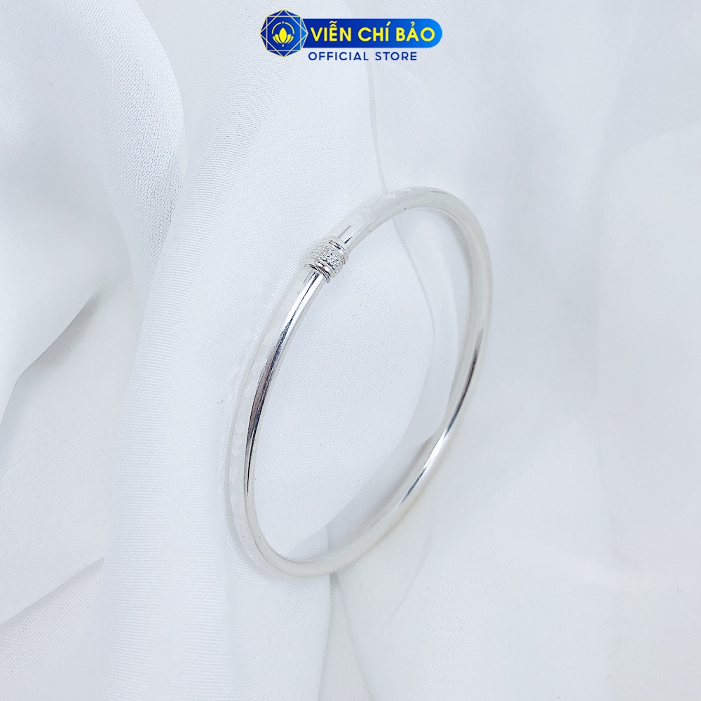 Lắc tay bạc nữ khóa chốt viền phay bạc 925 thời trang phụ kiện trang sức nữ Viễn Chí Bảo L400389