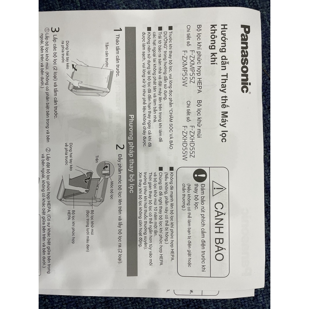 [Hàng chính hãng] Lưới lọc HEPA máy lọc không khí Panasonic F-PXM55A, F-VXR50A, F-PXM55H, F-PXM55M,F-VXR50H, F-VXM50M