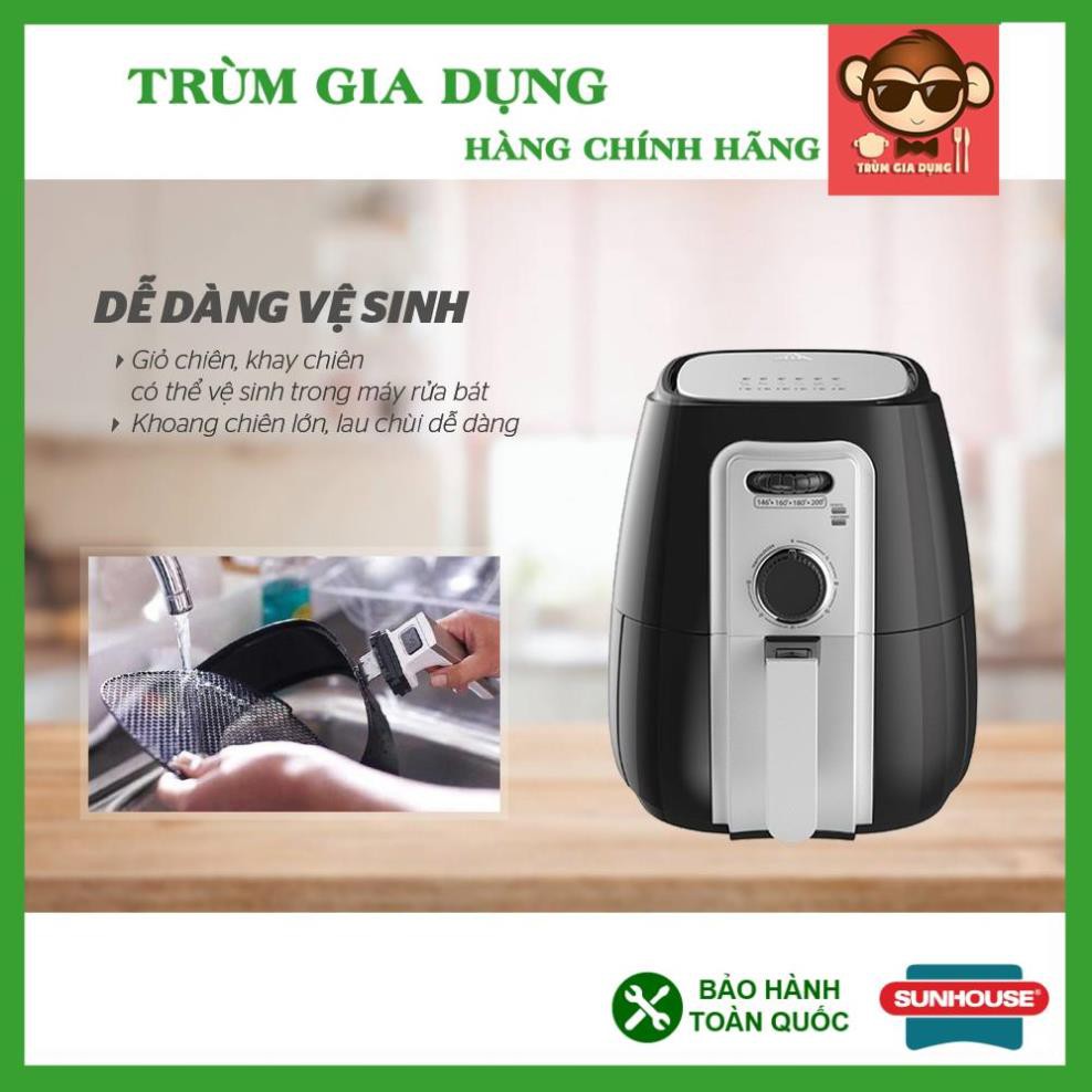 Nồi chiên không dầu 3L Sunhouse SHD4025B, Nồi chiên không dầu Sunhouse công nghệ Rapid Air.