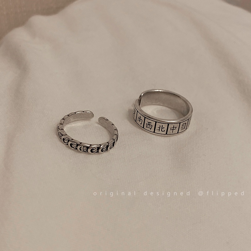 Nhẫn Mạt Chược Phong Cách retro Thời Trang