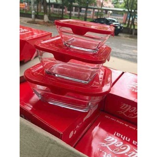 Bộ thố CoCa cola thuỷ tinh đựng thức ăn