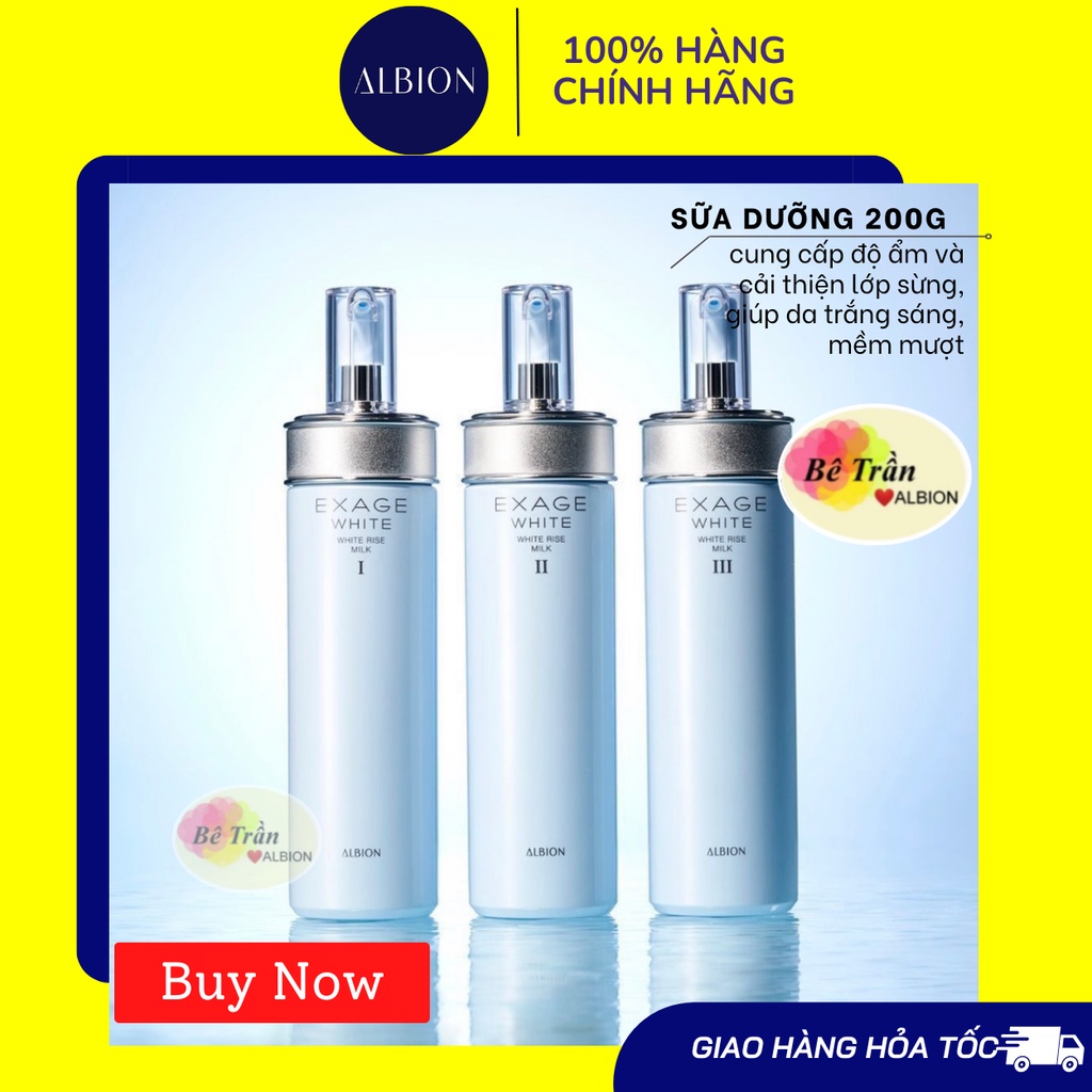 Sữa dưỡng trắng da Exage White Rise Milk 200g (Auth 100%, có bill mua từ hãng)