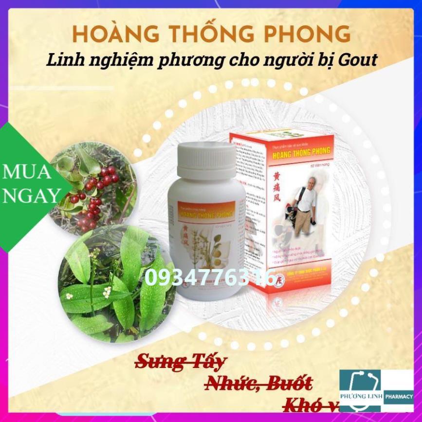 Sản phẩm Hoàng Thống Phong giải pháp cho người bệnh gout, hộp 60 viên