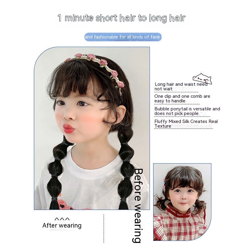 Bím Tóc Giả Thắt Bím Đuôi Ngựa Dễ Thương Cho Bé Gái