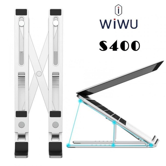 Giá Đỡ Laptop Stand WiWU S400 Hợp Kim Nhôm Chính Hãng, Gấp Gọn, 6 Mức Độ Điều Chỉnh Độ Cao, Tản Nhiệt Cho Macbook, iPad