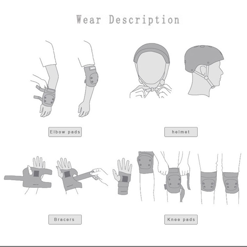 Nón bảo hiểm kết hợp đệm bảo Vệ 7 món An Toàn Cho Bé đi xe đạp từ 2 đến 8 tuổi -BabiboKids