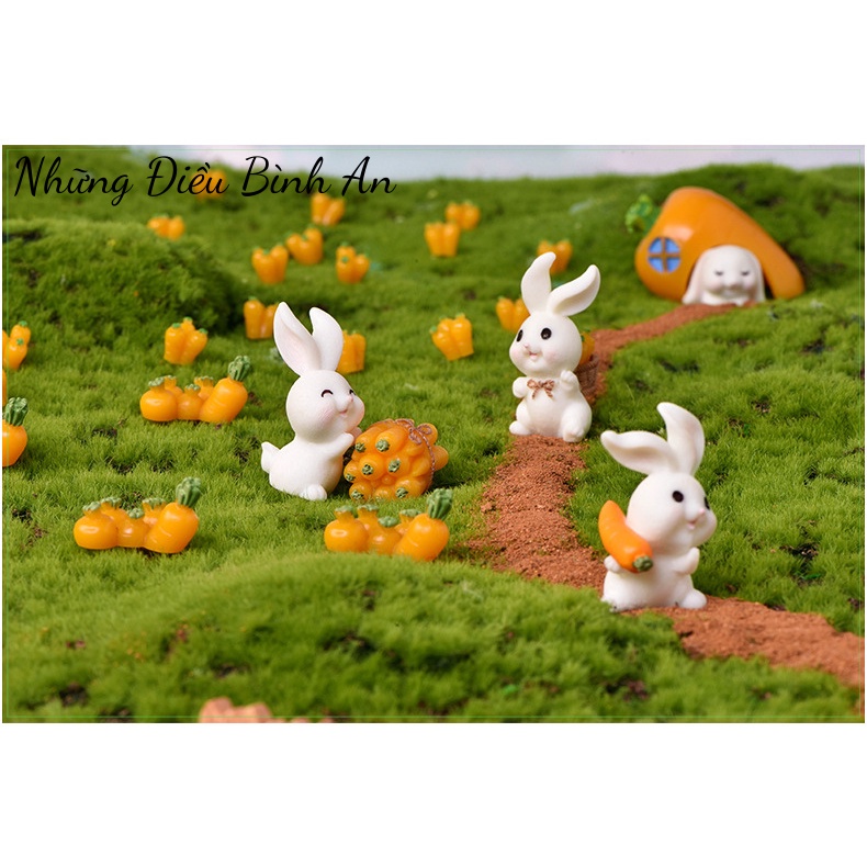 Tượng Thỏ con trang trí ô tô, bàn làm việc siêu đáng yêu/Sét 12 chú thỏ kèm 8 phụ kiện💕FREESHIP 50k💕- Những Điều Bình An