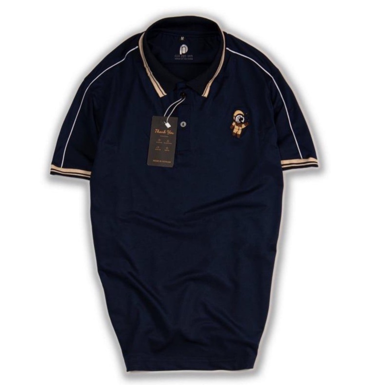 Áo polo nam ngắn tay cổ bẻ thêu hoạ tiết vải cotton co dãn thông hơi thoáng mát ARUSHOP