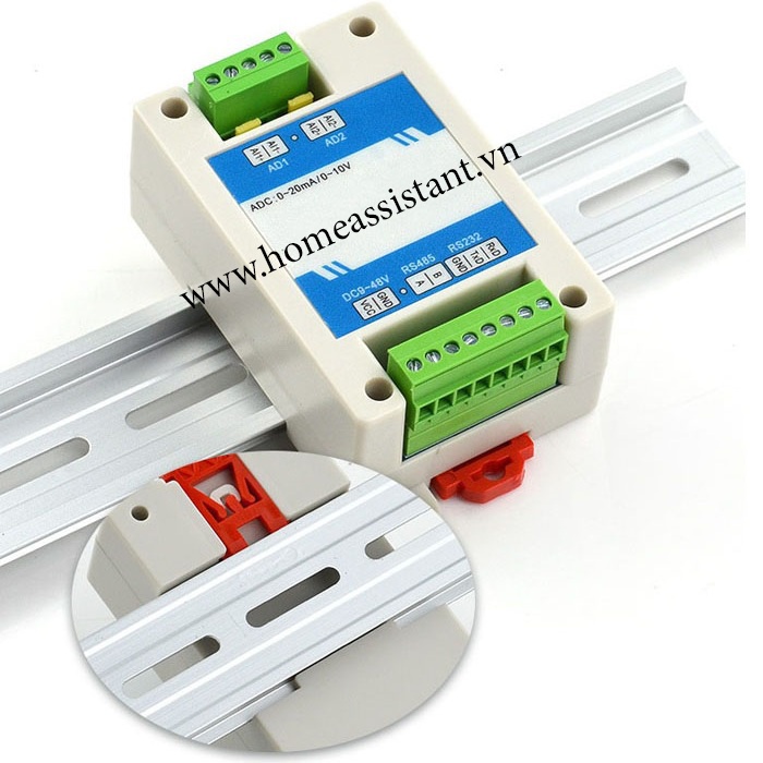 Bộ Chuyển Đổi Tương Tự Analog 0-20mA 0-10V Modbus RS485 RS232 BMR-AD02  Hass PLC