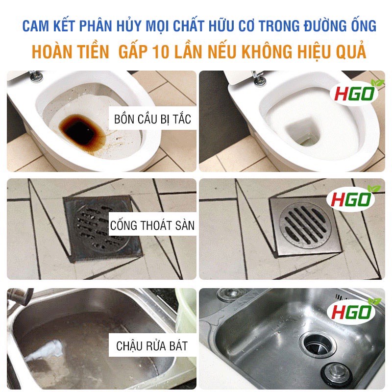 Combo 5 bột thông bồn cầu, bột thông tắc cống HGO Super hiệu quả cao