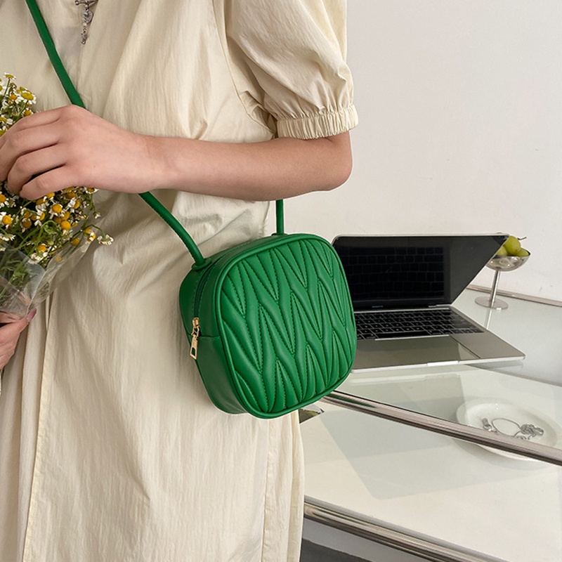 IELGY Túi Đeo Chéo Hình Vuông Nhỏ Có Khóa Kéo Đơn Giản Dành Cho Nữ