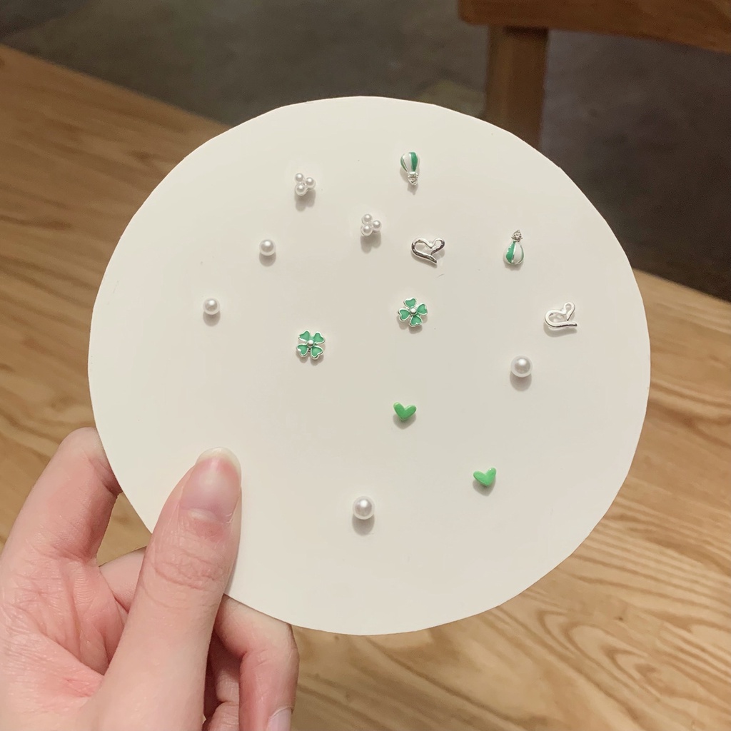 Set 7 đôi khuyên tai hợp kim nhiều kiểu dáng tuỳ chọn thời trang