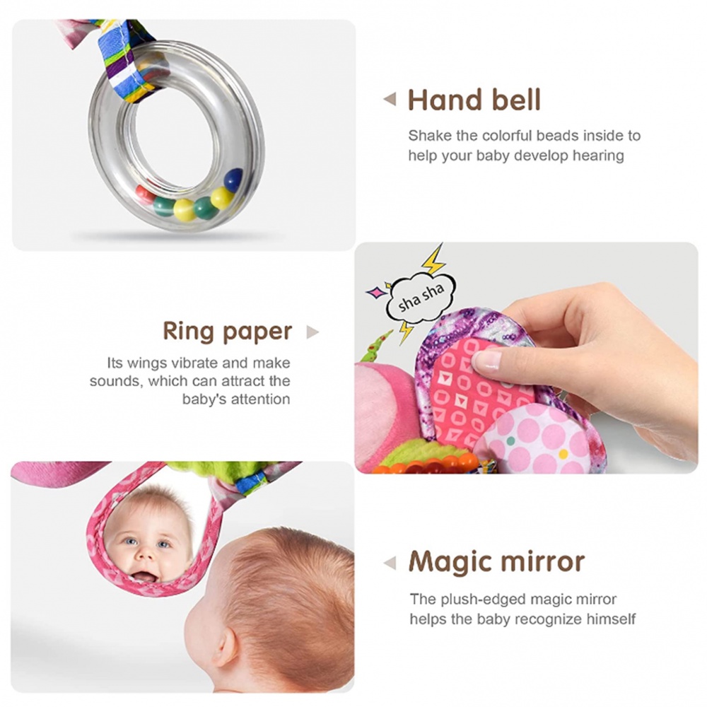 Đồ Chơi Thú Nhồi Bông Mềm Treo Xe Đẩy/Xe Đẩy Cho Bé 3-12 Tháng Tuổi