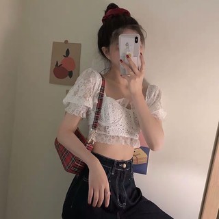 Áo Croptop Ren Tiểu Thư Korean