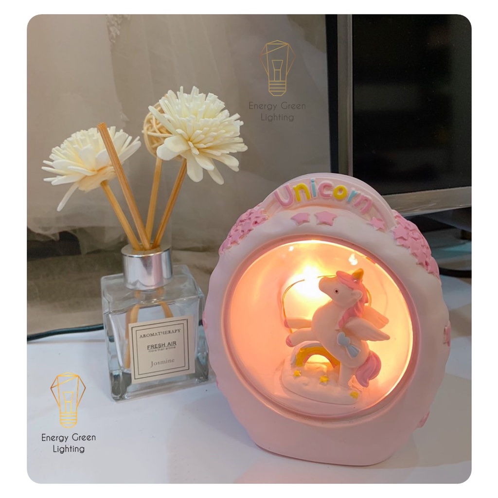 Đèn ngủ Energy Green Lighting trang trí hình kỳ lân - ngựa unicorn dễ thương - căn phòng vintage giá rẻ siêu tiết kiệm