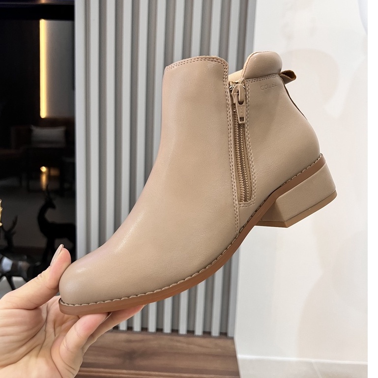 Giày Boots Nữ cổ ngắn - Boots nữ cổ thấp - Giày boot cổ ngắn COLEE BASIC mũi tròn 3p