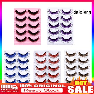 (Hàng Mới Về) Set 5 Cặp Lông Mi Giả Nhiều Màu Sắc Trang Điểm Dự Tiệc