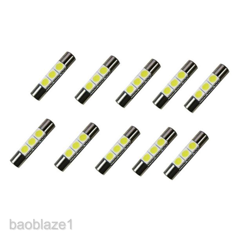 Set 10 Đèn Led 28mm - 31mm Cầu Chì 5050 3smd Gắn Gương Trang Điểm