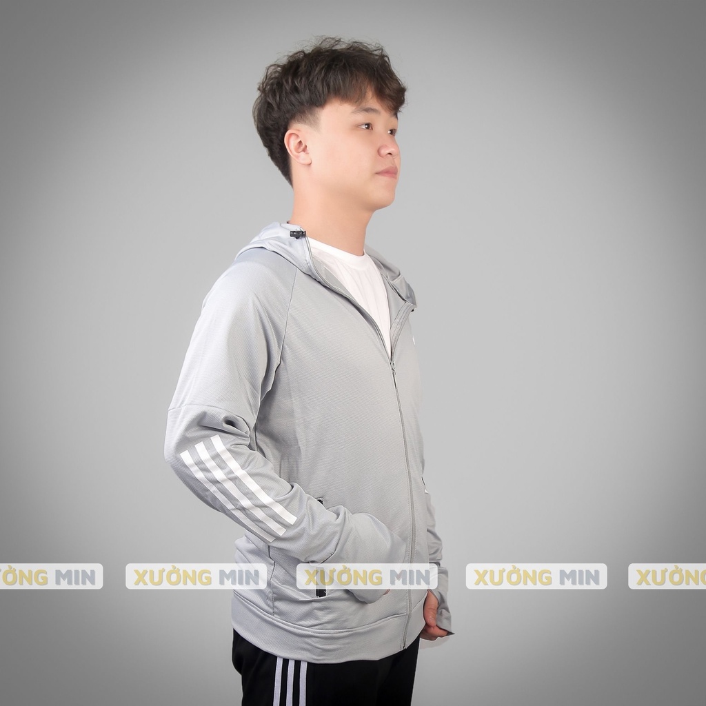 Áo chống nắng nam 3 sọc DAS mới 2022 vải kim cương lụa thông hơi XƯỞNG MIN