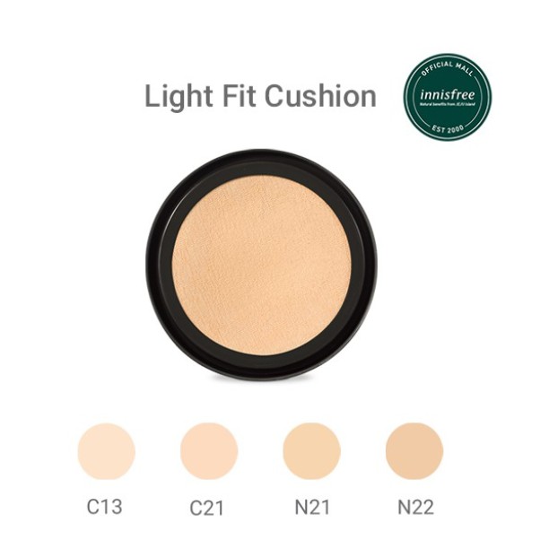 Phấn nước trang điểm mỏng nhẹ [innisfree] Light Fit Cushion SPF33 PA++ 14g