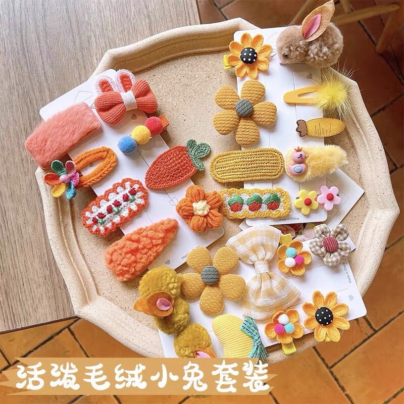 HOT TREND CHO BÉ GÁI SET 9 KẸP TÓC 2 CON THỎ