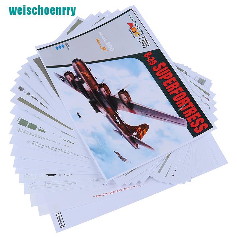 Rér●Mô Hình Máy Bay Ném Bom B-29 3D Bằng Giấy Tỉ Lệ 1: 47