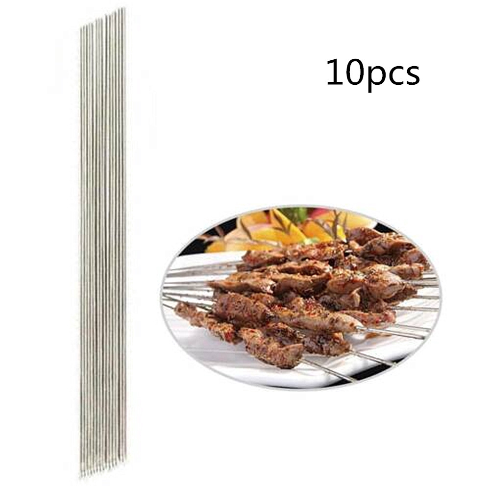 Bộ 10 xiên nướng BBQ bằng thép không gỉ kích thước 14&quot;