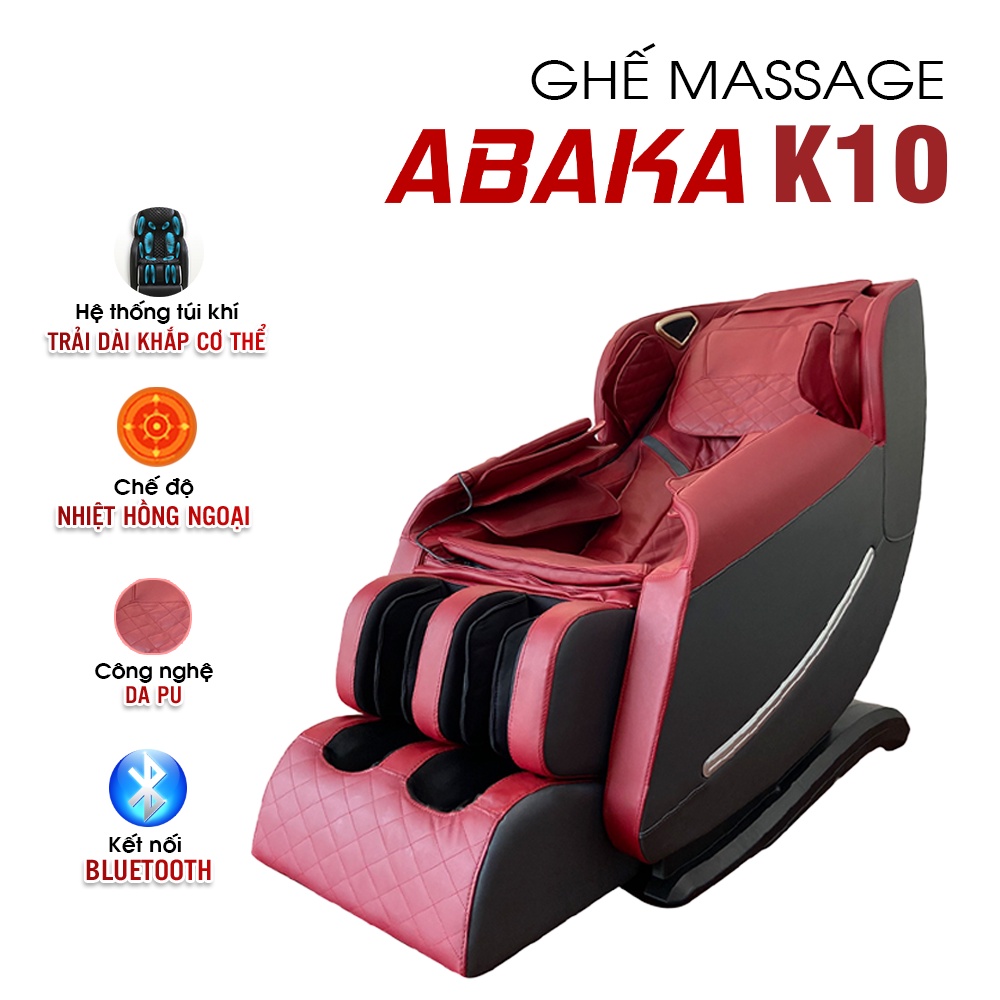 Máy mát xa toàn thân Abaka K10 - Ghế massage có con lăn massage 3D di chuyển chạy dọc theo sống lưng từ cổ tới vùng mông