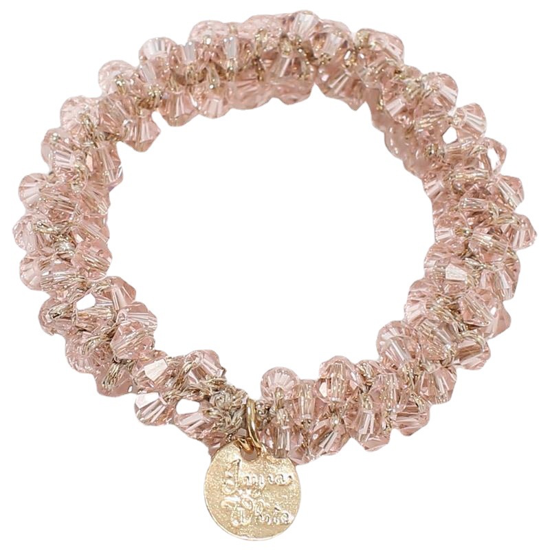 Dây Buộc Tóc Đính Đá Pha Lê Phong Cách Hàn Quốc Xinh Xắn