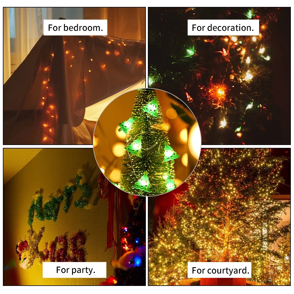 Dây đèn bóng led hình ông già noel/ người tuyết 3D độc đáo