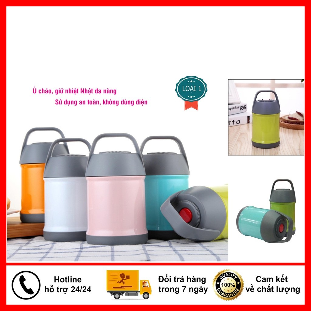 Bình Giữ Nhiệt Đựng Cháo Cho Bé- Bình Ủ Cháo, Không Cần Nấu, Giữ Nhiệt Thức Ăn. Ruột inox 304 Xịn - An Toàn, Tiện Lợi