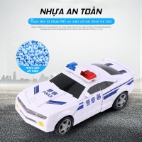 Đồ chơi xe ô tô cảnh sát biến hình chạy pin/Xe biến hình robot/Tặng Pin AA