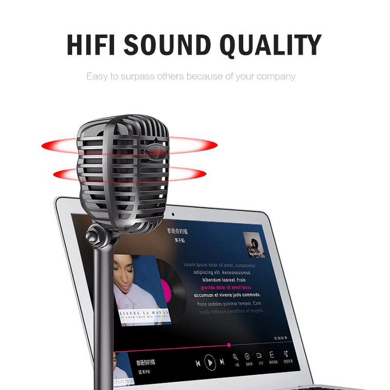 Micro Hát Karaoke Có Dây Chống Tiếng Ồn