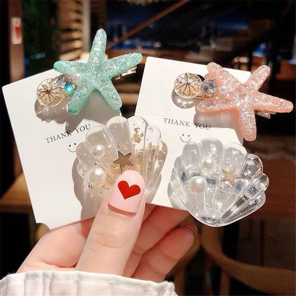 Kẹp Tóc Nhựa Acrylic Hình Sao Biển Xinh Xắn