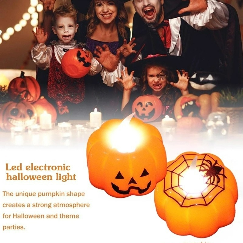 Đèn Nến / Đèn LED Hình Bí Ngô Trang Trí Halloween