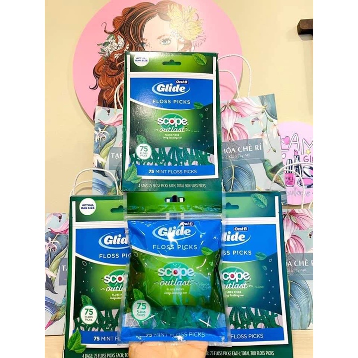 Tăm Chỉ Nha Khoa Oral-B Glide Scope Outlast Hương Bạc Hà - Bill Mỹ