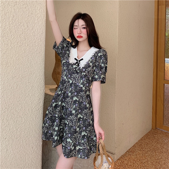 Hàng Có Sẵn! Đầm Hoa Ngắn Hàn Quốc Mùa Hè Mới