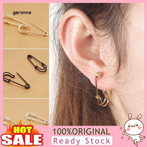 GA_Women's Fashion Safety Pin Ear Studs Clip-On Copper Earrings Creative Jewelry