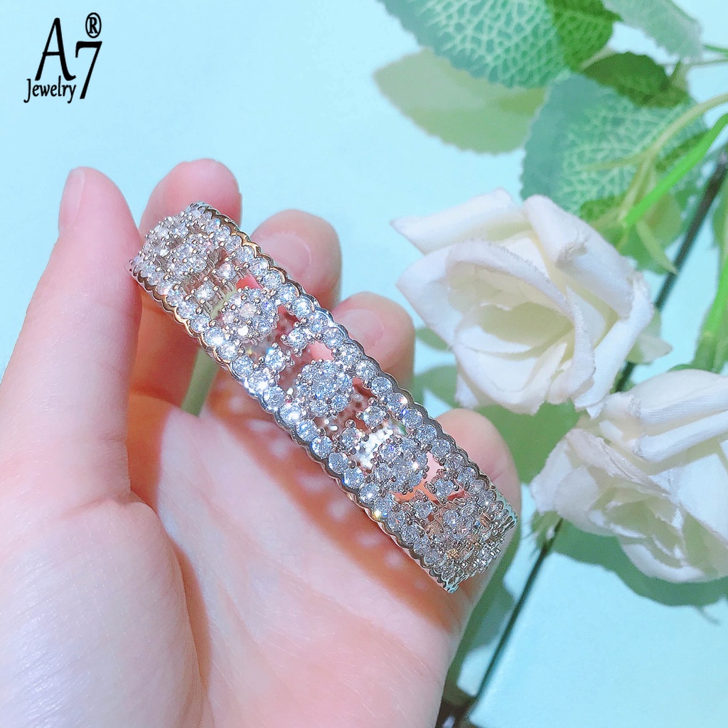 Vòng Tay A7 Đính Đá Kim Cương Giả Cao Cấp Sang Trọng Dành Cho Nữ