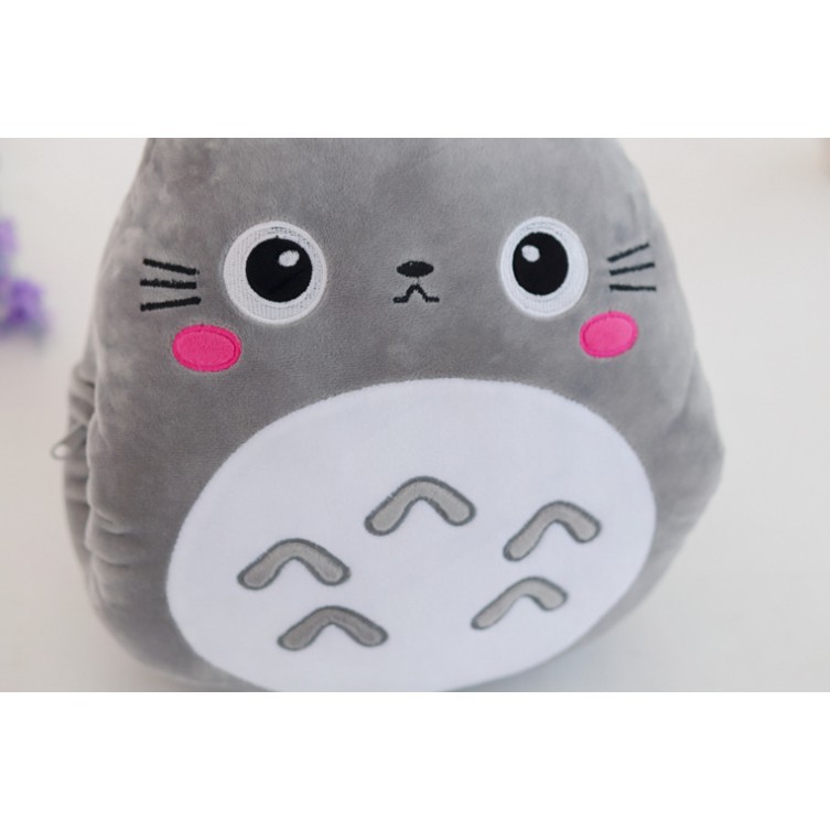 Bộ chăn gối 3 trong 1 totoro cao cấp chăn hình xám