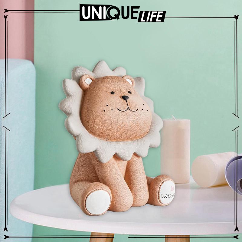 Hộp Đựng Tiền Tiết Kiệm Hình Sư Tử Trang Trí Sinh Nhật Màu Xám S 4