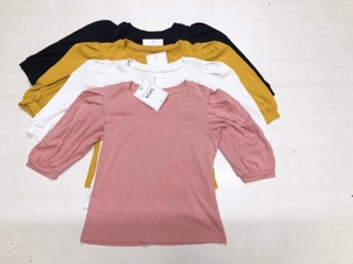 Áo thun cộc tay vai bồng chất zip