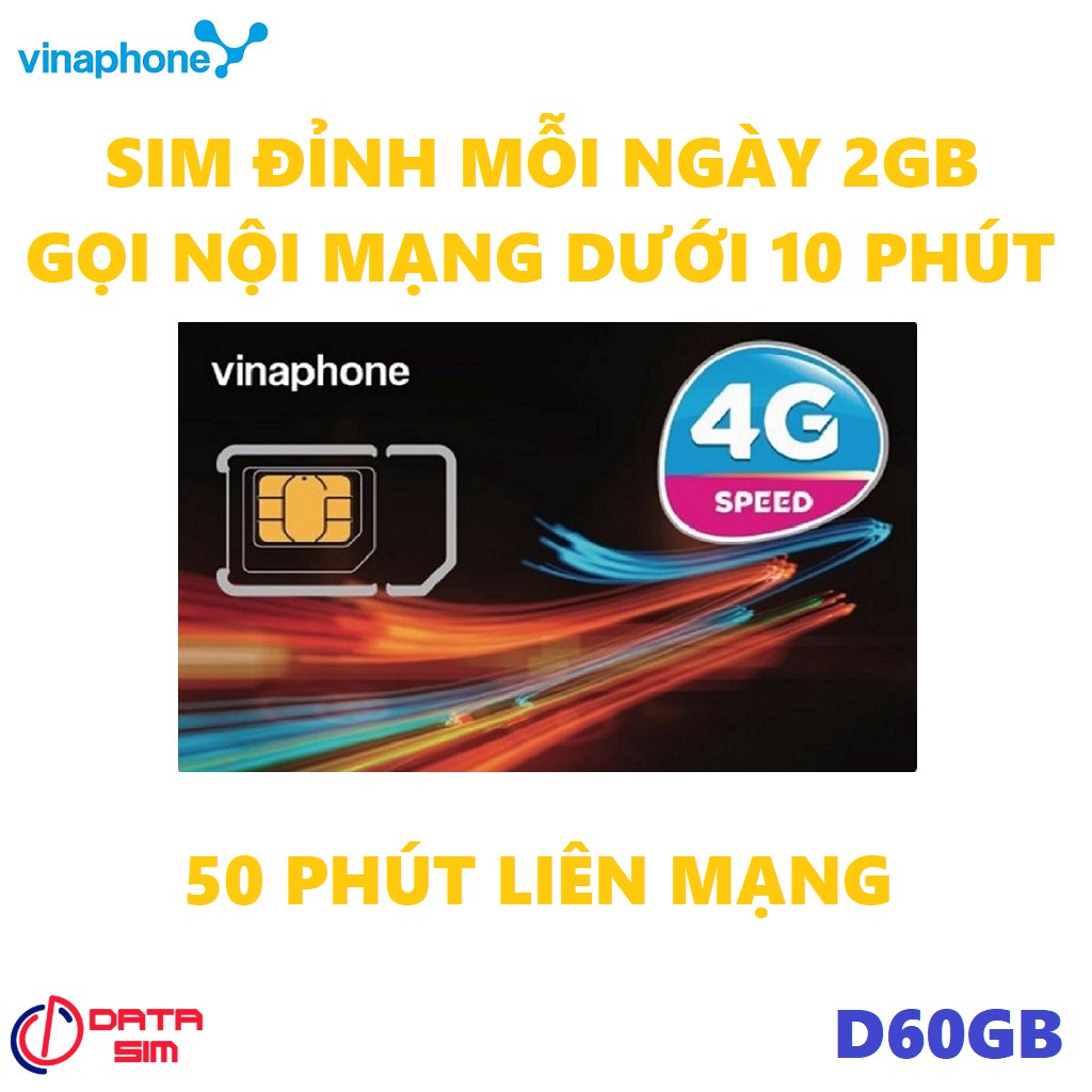 Sim vinaphone gói cước Đỉnh Sim mỗi ngày 2GB gọi miễn phí