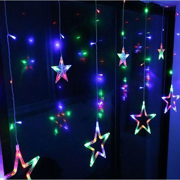 Bộ Dây Đèn Led Trang Trí Kiểu Dáng 10 Ngôi Sao Lớn Nhỏ Trang Trí Noel, Lễ , Tết , Party