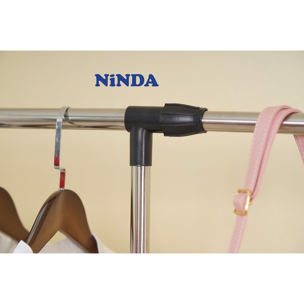 Giá Giá phơi quần áo Inox NiNDA R217 2 tầng có bánh xe